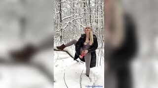 Caught Public Sex: I have a special suit for winter outdoor masturbation, I hope I'll be fucked in it too♥️♥️ #2