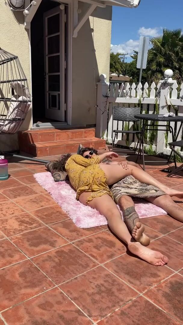Nudist neighbors are always getting freaky..  MILF