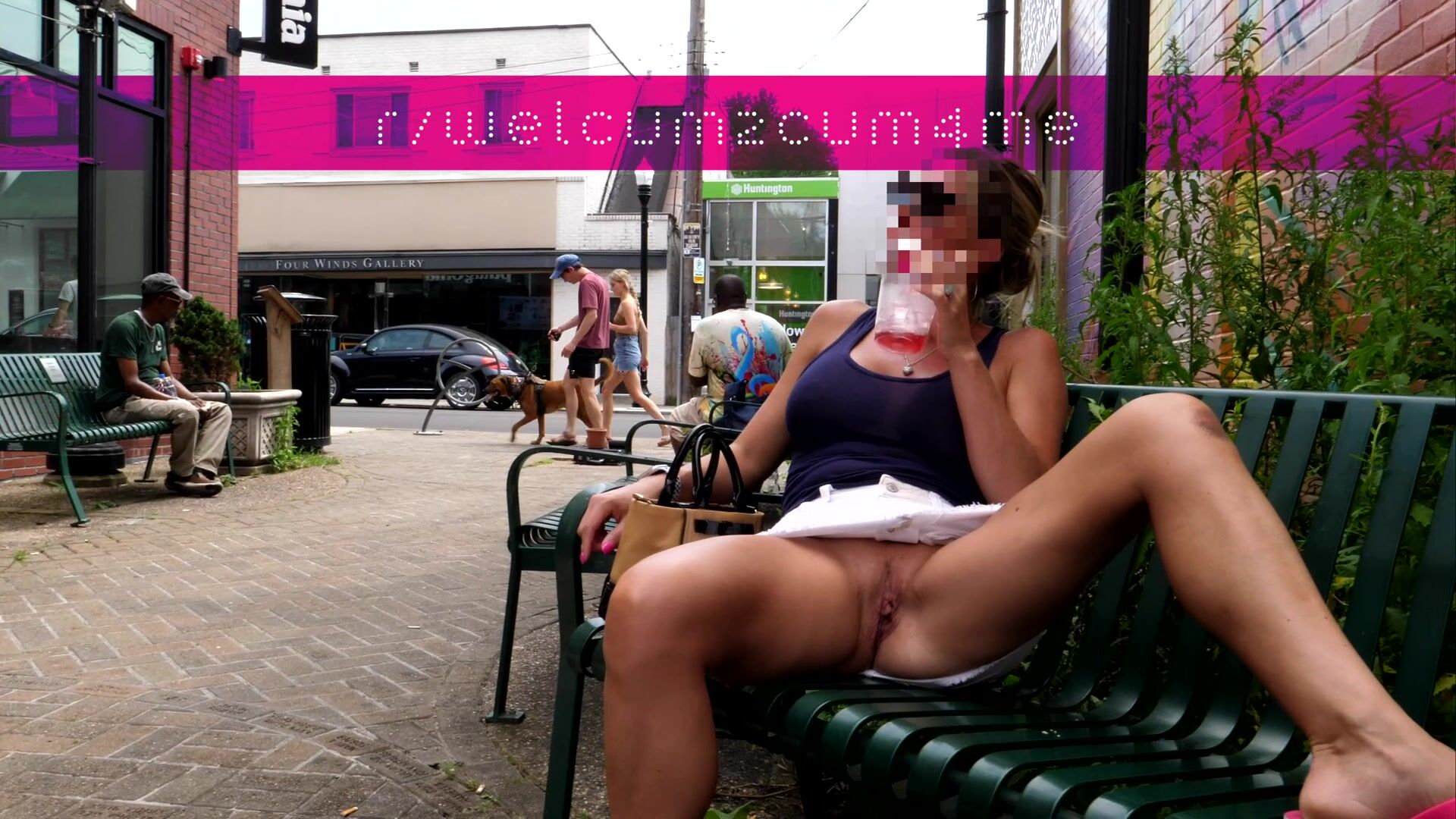 Flashback Friday — fingering myself on a bench near a busy street