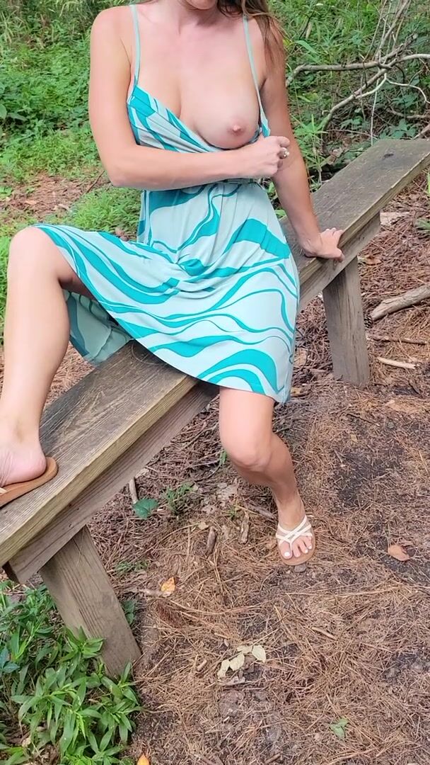 Getting frisky on the disc golf course...