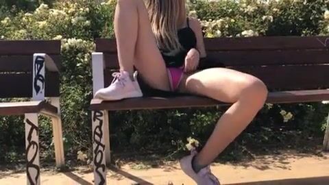 I miss being outside, just like this time when I flashed my pussy in the park ????
