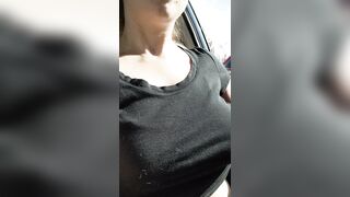 Getting the titties out in the Target parking lot