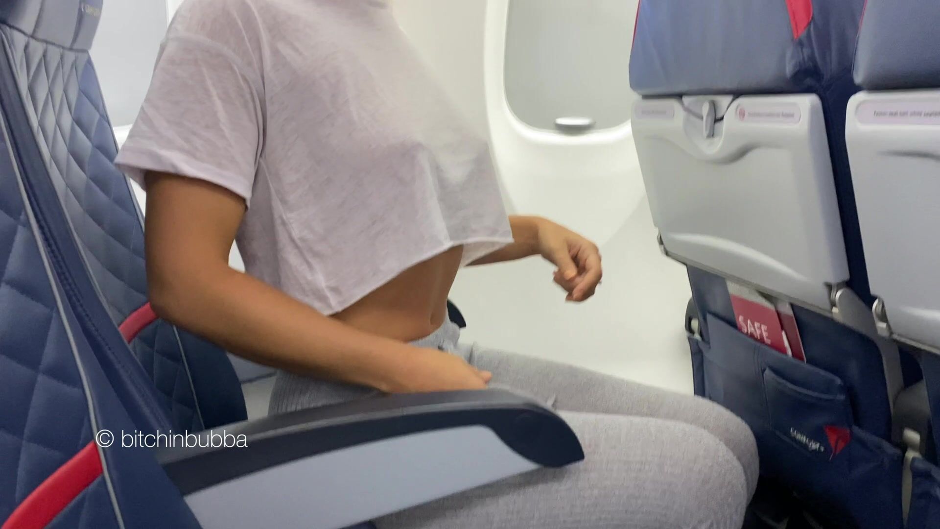 Almost caught flashing on the plane