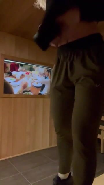 Watch tv or me in the sauna?