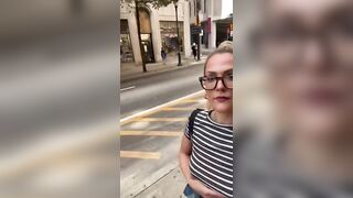 Taking my tits out all over town, trying to make some new friends ????