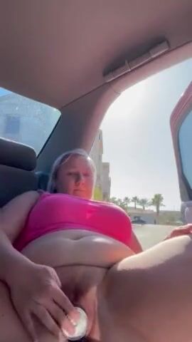 Public Play in my Car and got Caught but Finished anyway