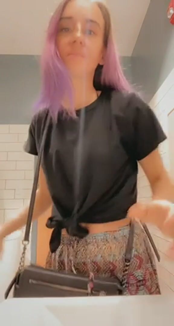 Pulling my pants all the way down in public makes me feel so naughty, especially when both my holes are exposed