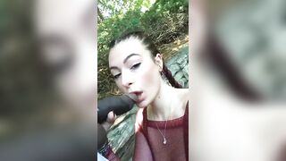 Risky Situations: Sucking her boyfriend's dick on their hike #1