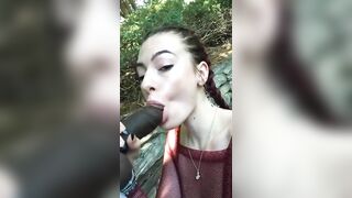 Risky Situations: Sucking her boyfriend's dick on their hike #2