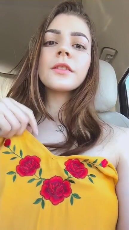 Spitting on my tits while on the freeway