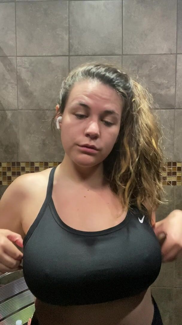Feeling risky in the gym bathroom