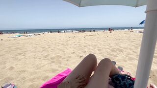 Risky Situations: Showing my tits on beach... #3