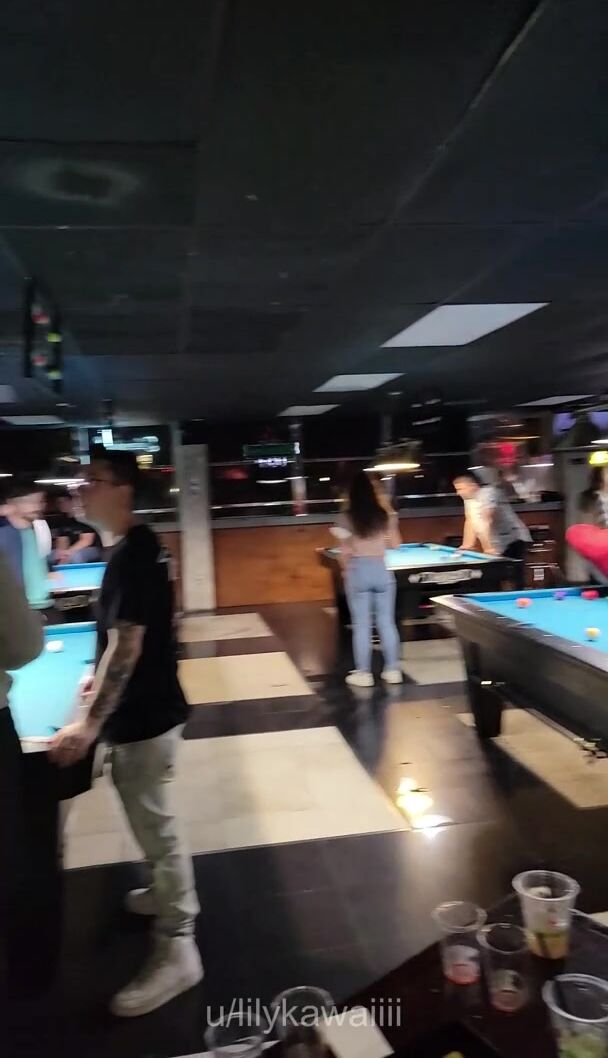 I think i distracted a few people playing pool...