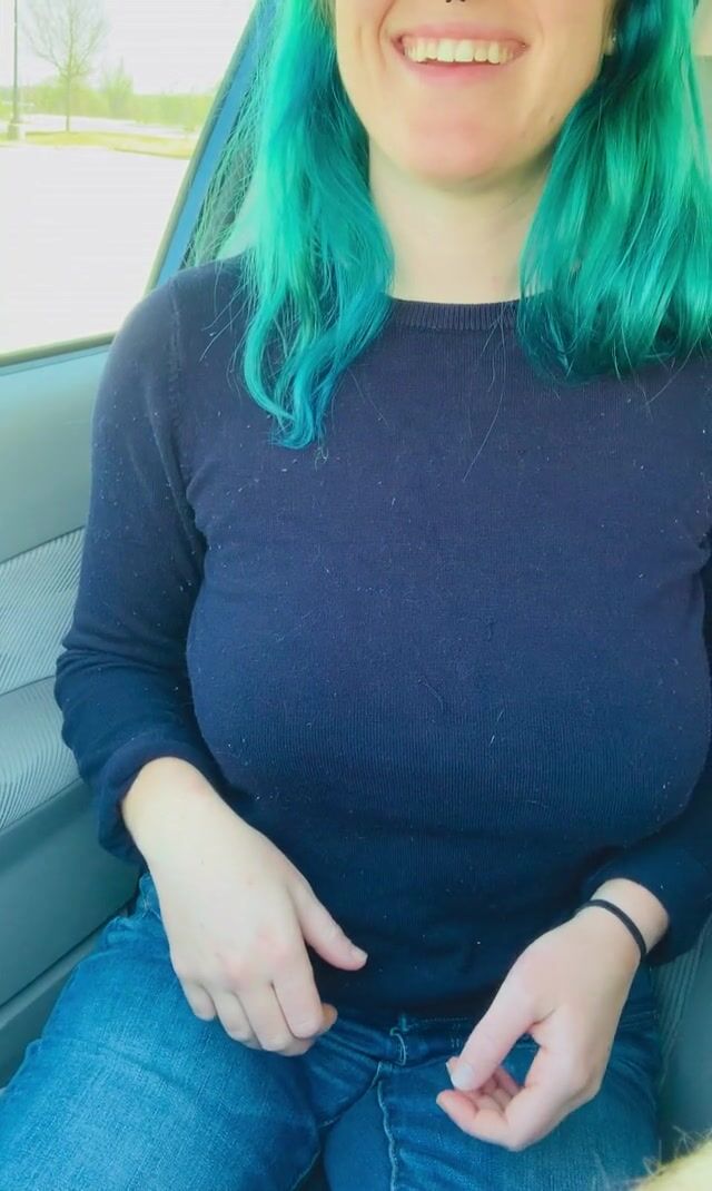 ⛪️ Flashing some of the other people leaving Easter church service. I hope they feel blessed by my tiddies!