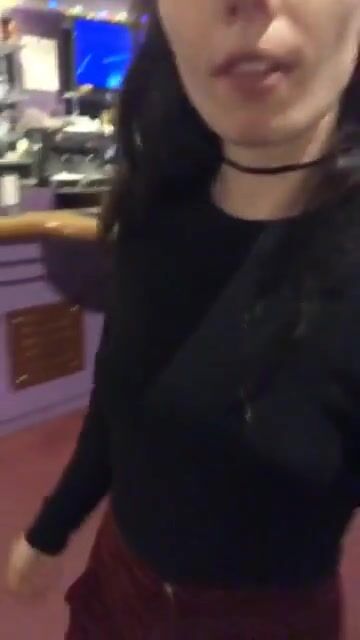 Flashing in the restaurant