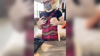 Risky Situations: I love playing with my nipples in public #4