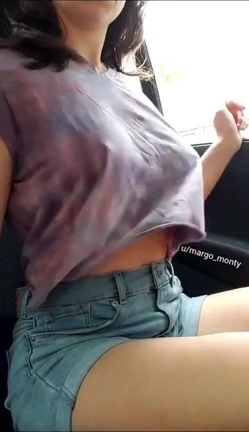 Playing with my titties in the car ???? In the mood for some roadhead?