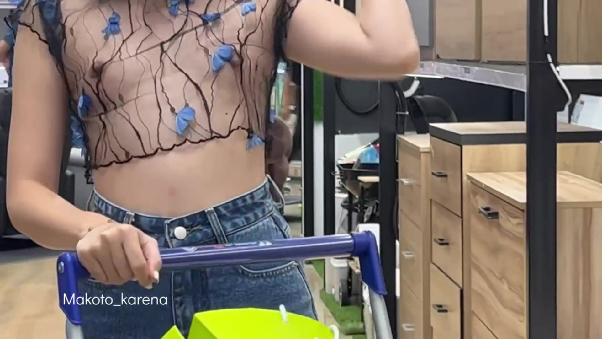Mesh top and shorts at a home improvement store