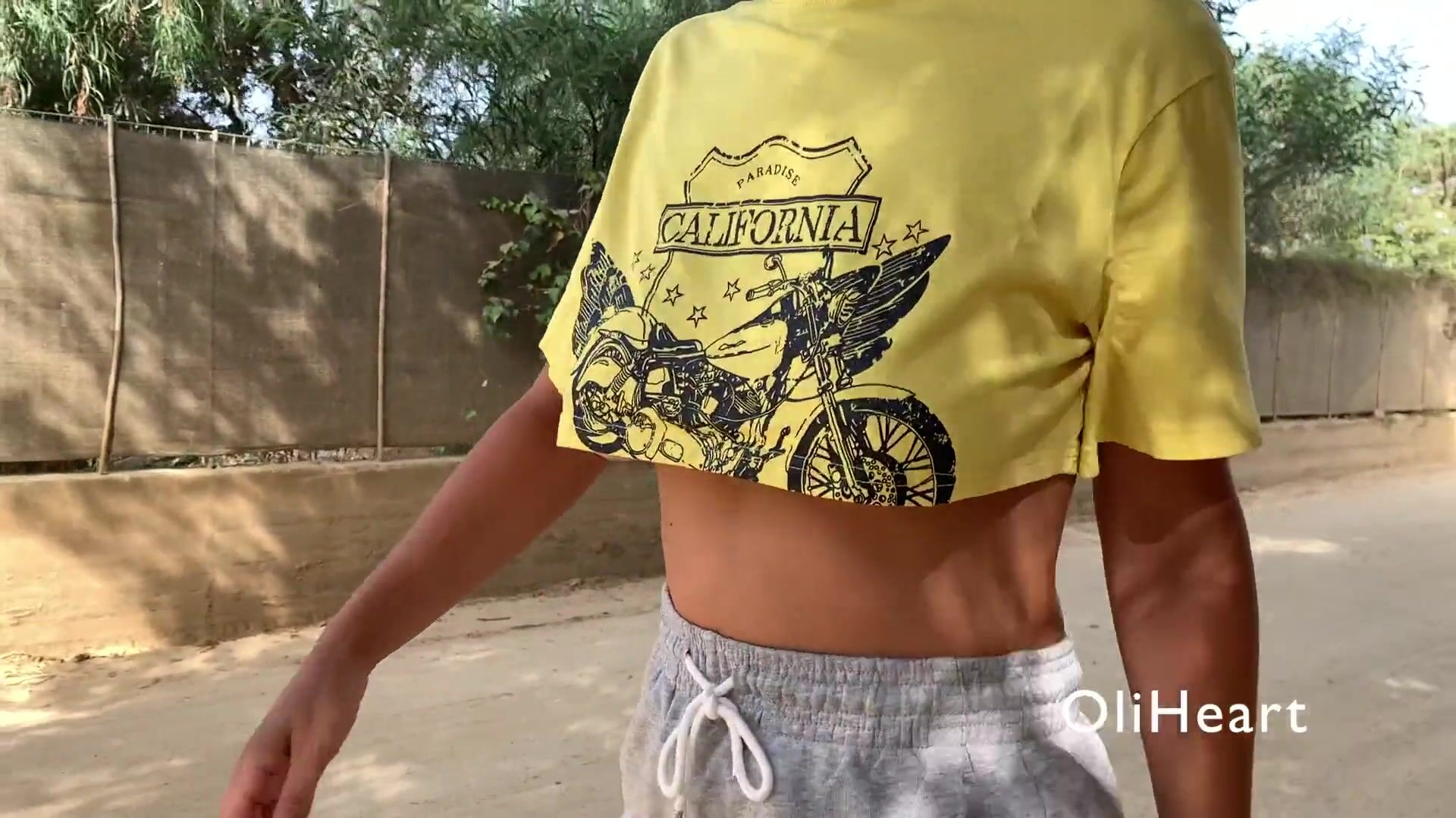 Going braless while wearing a super short top is always a good idea!