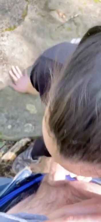 Sucking hi[m] just of[f] the trail