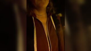 Public Nudity: Small tits in the cold night #1