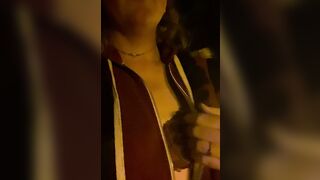 Public Nudity: Small tits in the cold night #2