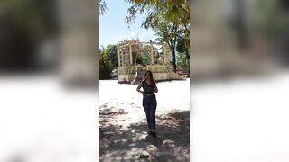 Showing you my tits in public makes me smile!