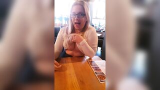 Public Nudity: [F] I am sure guys behind me saw. I did this couple times during my meal in this restaurant #4