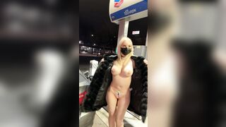 Tempting you with my tits at the gas station