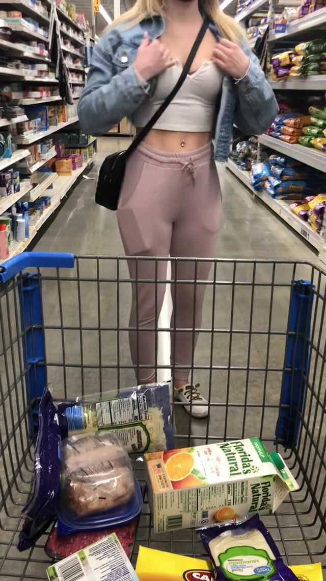 Tits out for the customer that walked behind me