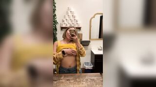 Public Nudity: [F] Almost every time i see a cute bathroom i have to pull my tits out ♥️♥️ #2