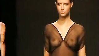 Runway Nudity: See-thru top #1