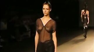 Runway Nudity: See-thru top #4