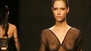 Runway Nudity: See-thru top #2