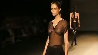 Runway Nudity: See-thru top #3