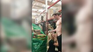 Public Sex: sexy babe gets fucked at the food store by a customer #1