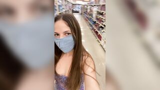 Public Sex: Giving the security cameras a show at the grocery store #3