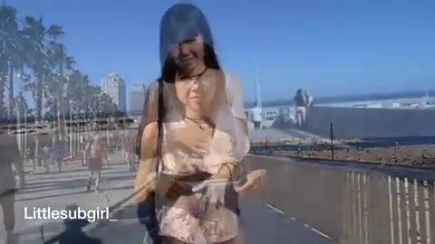 Flashing my tits and fingering in public