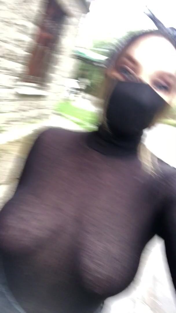 Sheer top + no bra = perfect combo, right? :)