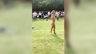 Getting Naked in Public: Naked golf swing with an audience ⛳ #4