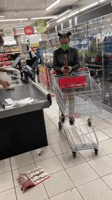 at the supermarket counter