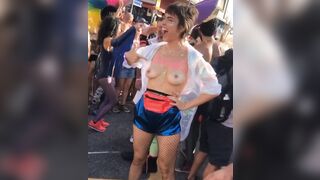 Festival and Rave Girls: beautiful girl having fu #4