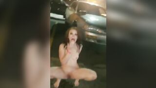 Exposed in Public: Caught squirting in the parking lot #4