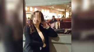 Exhibitionist: The BREAST view in the restaurant #1