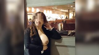 Exhibitionist: The BREAST view in the restaurant #2