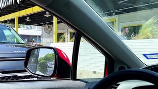 Going through the drive through topless! I was so nervous
