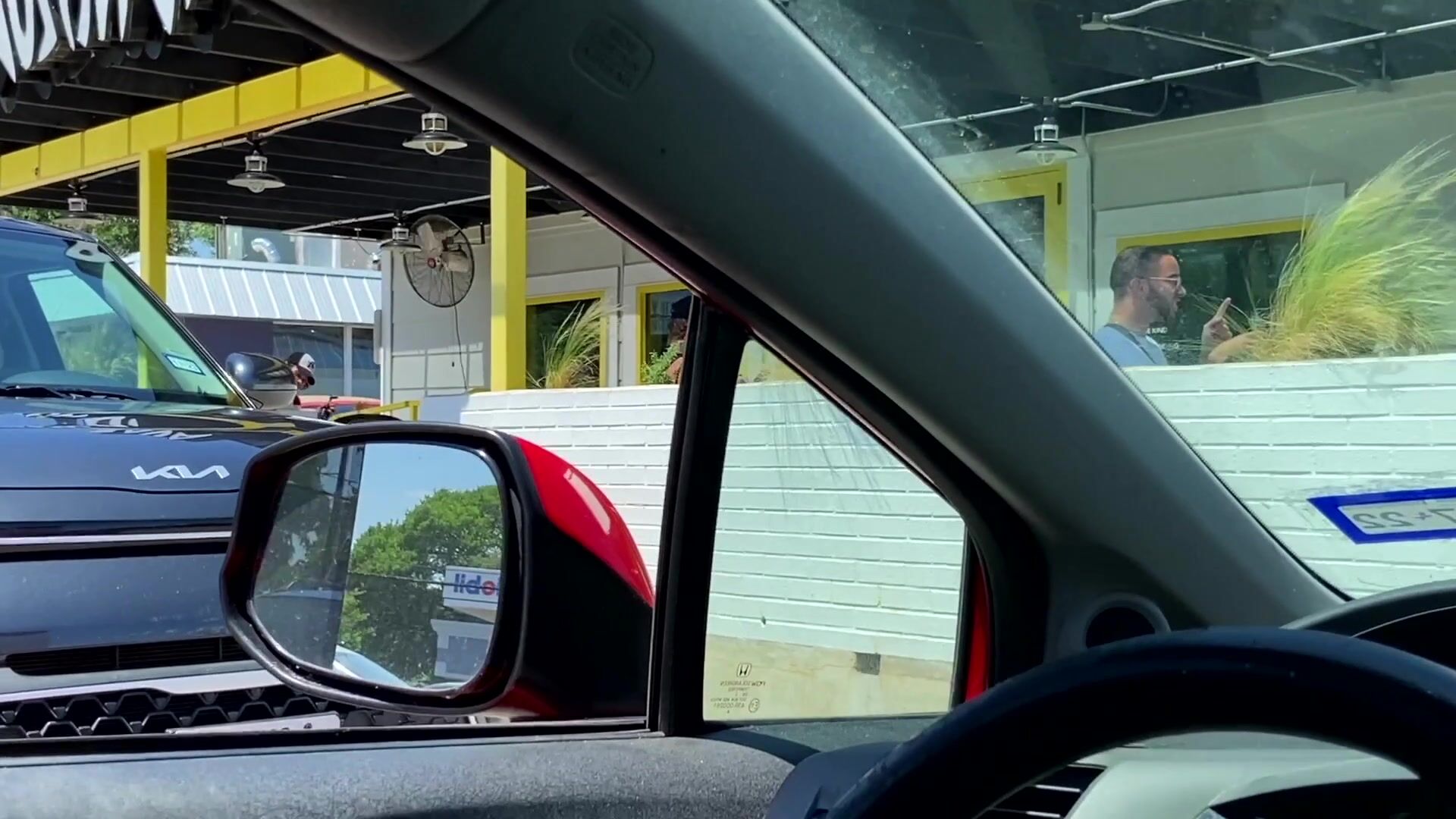 Going through the drive through topless! I was so nervous