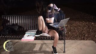 Getting Naked in Public: Getting naughty while doing homework outside. So many people were walking by! #4