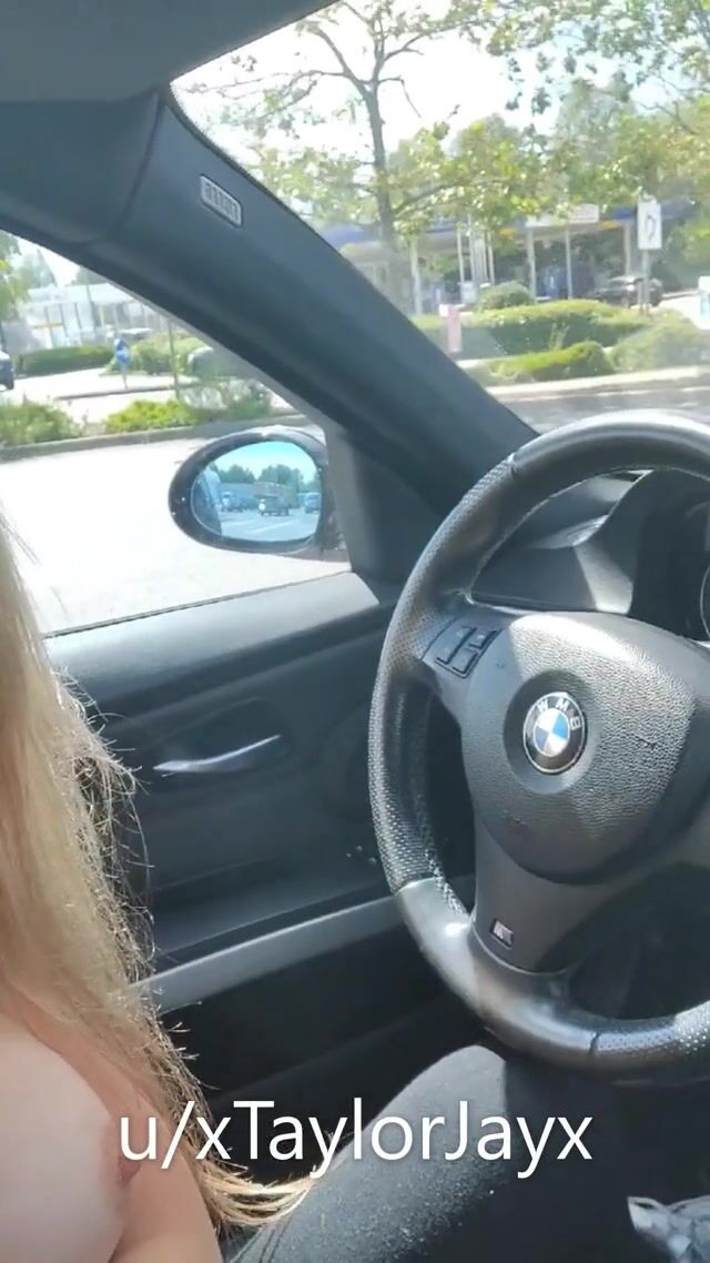 Horny after shopping so decided to flaunt my boobs in the car
