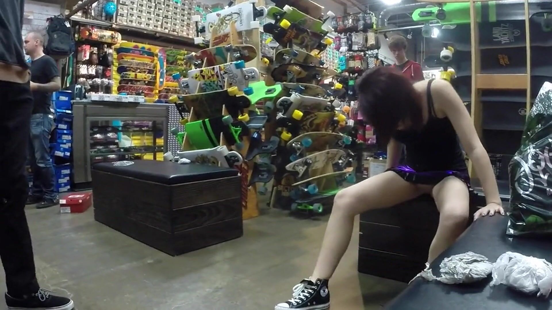 Flashing the shoe guy